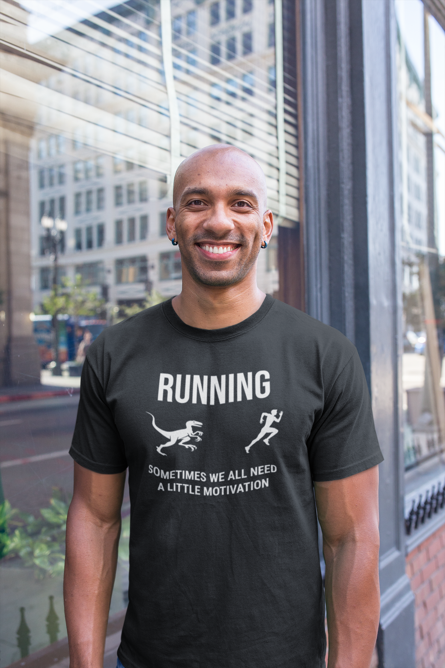 Running Sometimes we all need a little motivation (Velociraptor) - 100% Cotton Tee