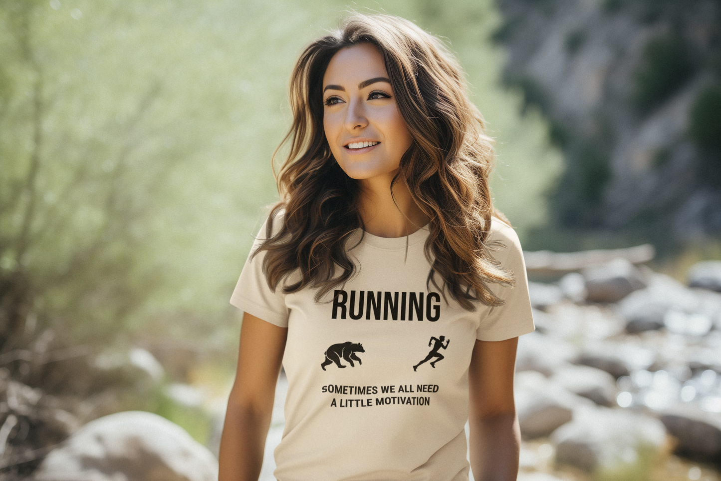 Running Sometimes we all need a little motivation (grizzly bear) - 100% Cotton Tee