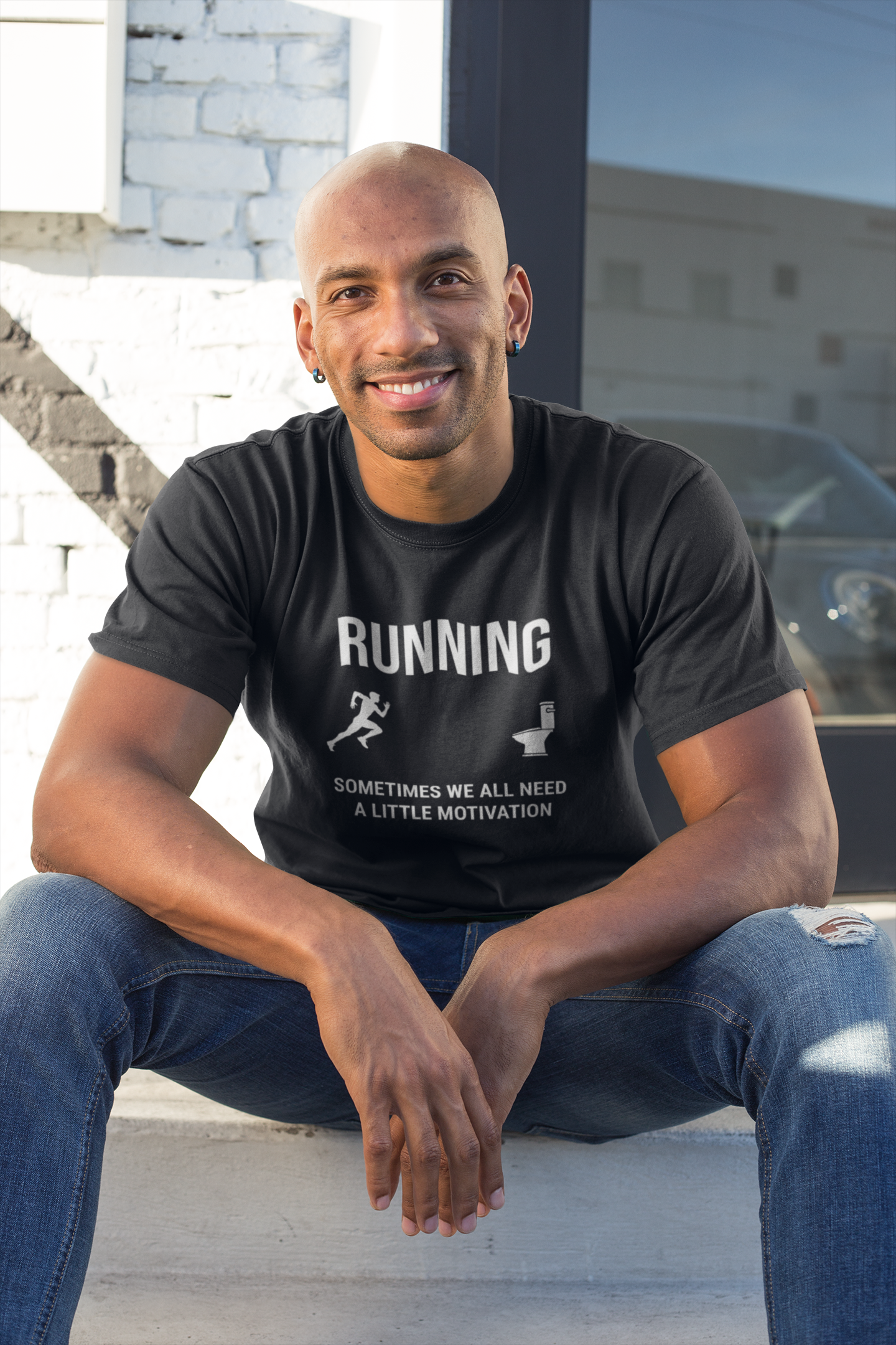 Running Sometimes we all need a little motivation (Nature calls) - 100% Cotton Tee